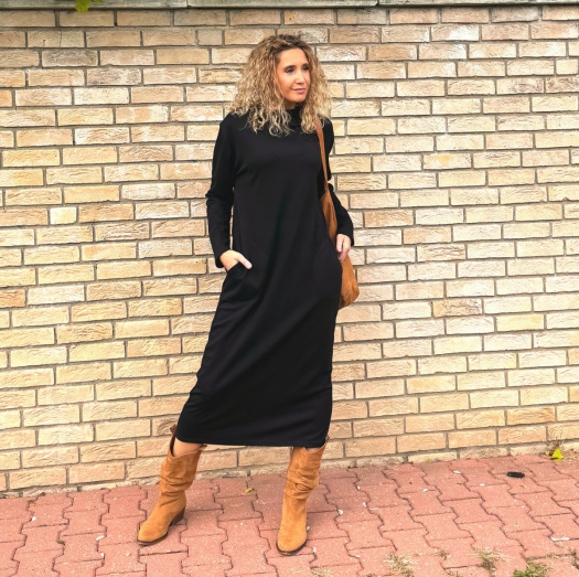 Černé dlouhé šaty se stojáčkem