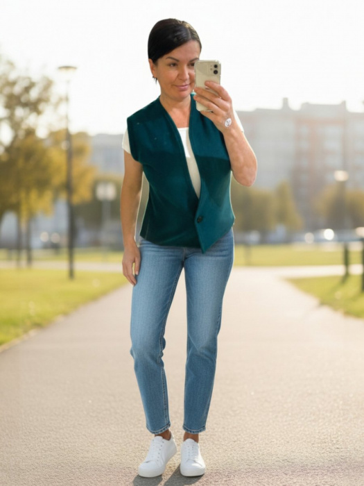 Dámská flees vesta zelená