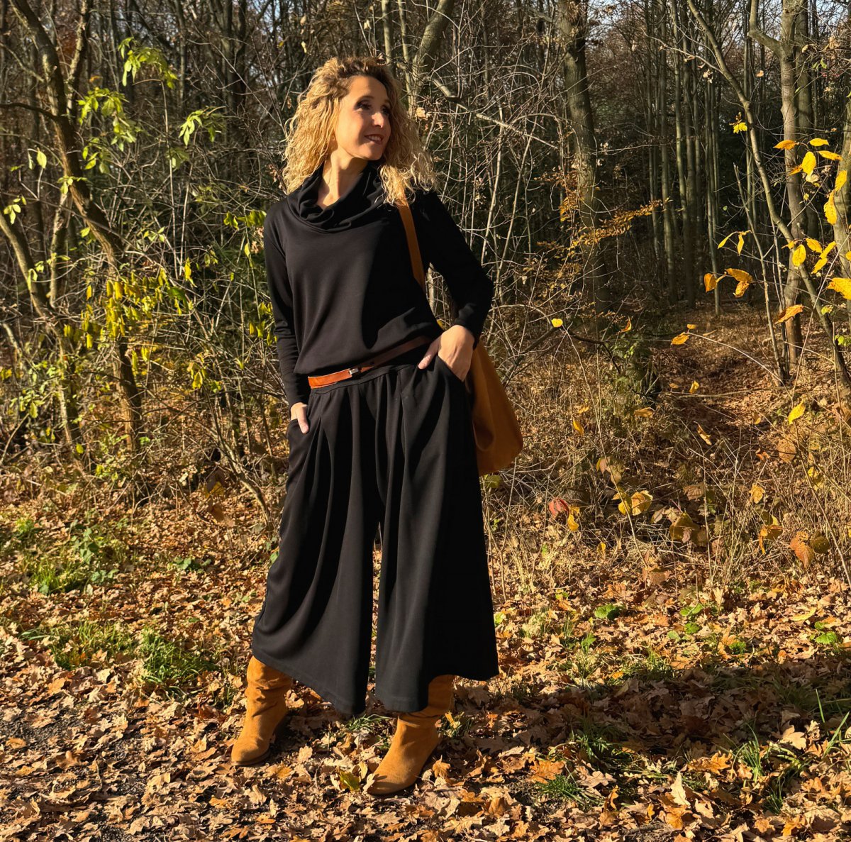 Kalhotová sukně maxi černá