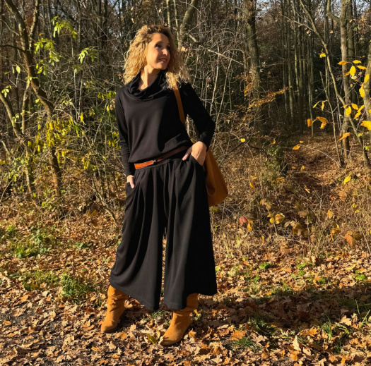 Kalhotová sukně maxi černá