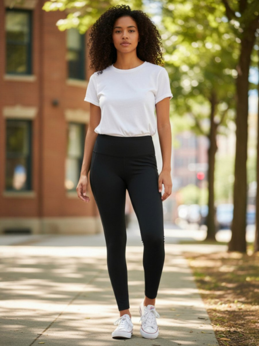 Dámské černé legíny "Mléčné hedvábí"