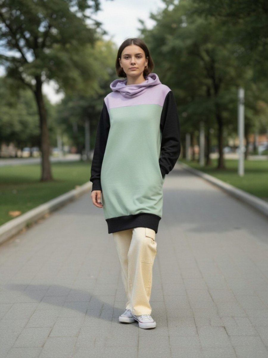 Dámské mikinošaty - UNI - zelené