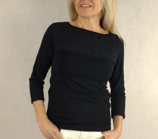 Tričko s madeirovým sedlem a rukávy