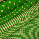 Bavlněná látka - metráž - zelená s malým proužkem - š. 150 cm