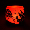 Halloween svícen - průhledná okýnka na svíčku