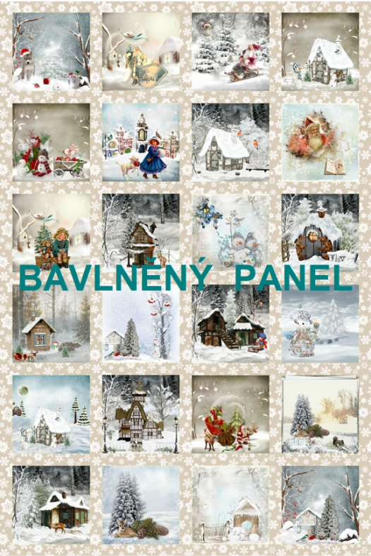 BAVLNĚNÝ PANEL / I NA ADVENTNÍ KALENDÁŘ/ 40X60 cm  AKN2