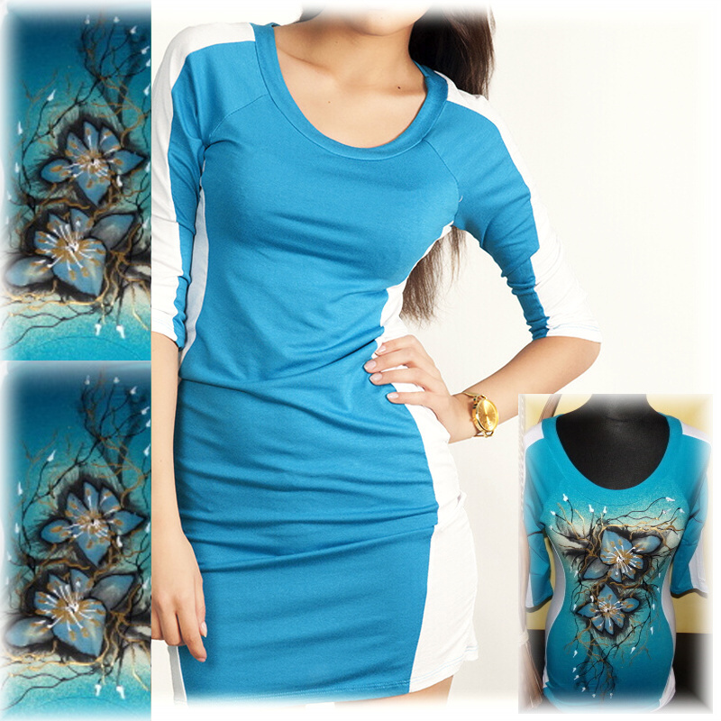 Zeštíhlující šaty malované,S/M