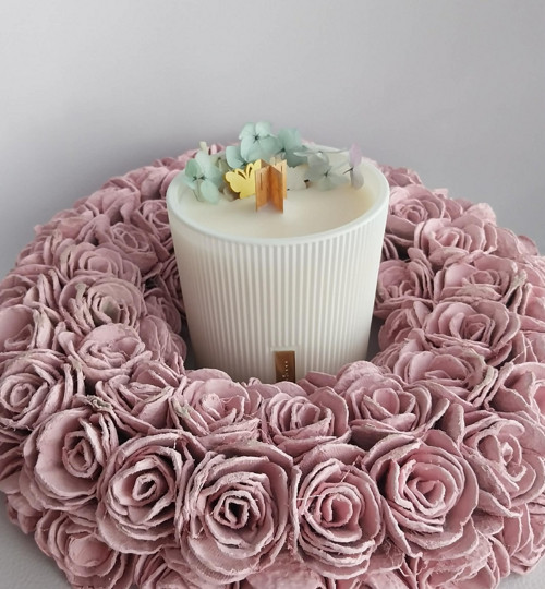 Svíčka bílá květinka