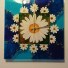 Kopretinová louka - ručně malované hodiny