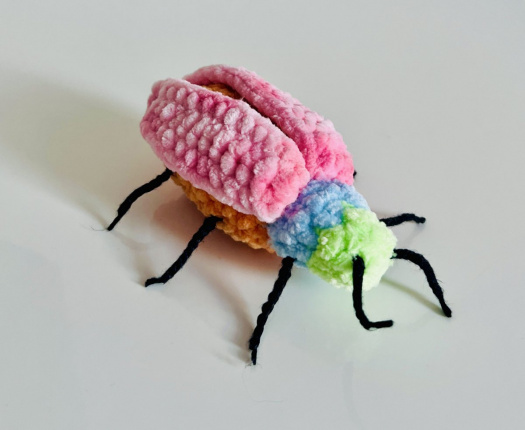 Háčkovaný barevný brouček 