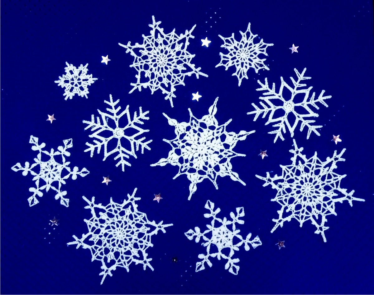 Sada háčkovaných vloček č. 002 (10ks)