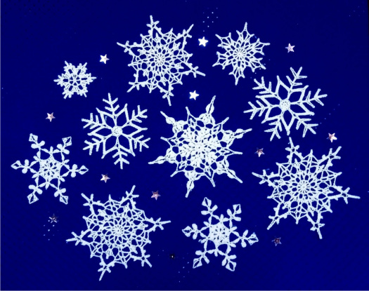 Sada háčkovaných vloček č. 002 (10ks)