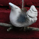 Ptáček keramický s šedým peřím