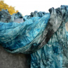 Šál veliký tyrkysovo-modrý s šedým tóny,180x90 cm