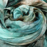 Šál tyrkysovo-zelenkavý s šedým nádeche, 180x90 cm