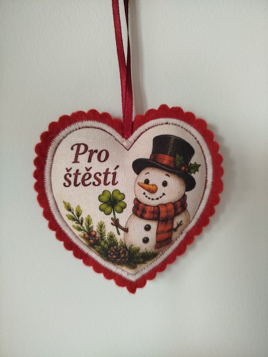 Látkové srdíčko pro štěstí