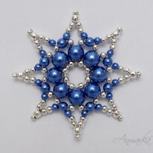 kovová hvězda modro-stříbrná 2