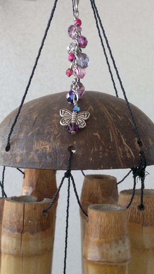 Přívěšek na mobil - Fialový motýlek