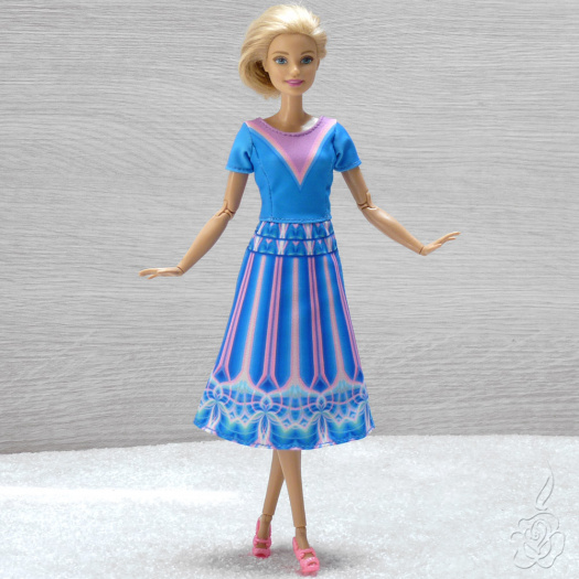 Modrorůžové šatičky pro Barbie