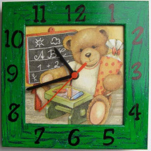 Dětské hodiny - Medvídek školákem