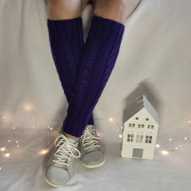 Violet- ručně pletené návleky na nohy