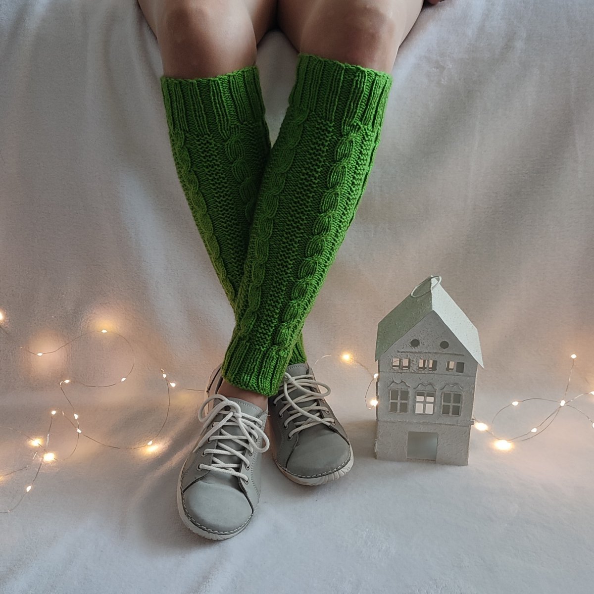 V stínu kapradiny - ručně pletené návleky na nohy