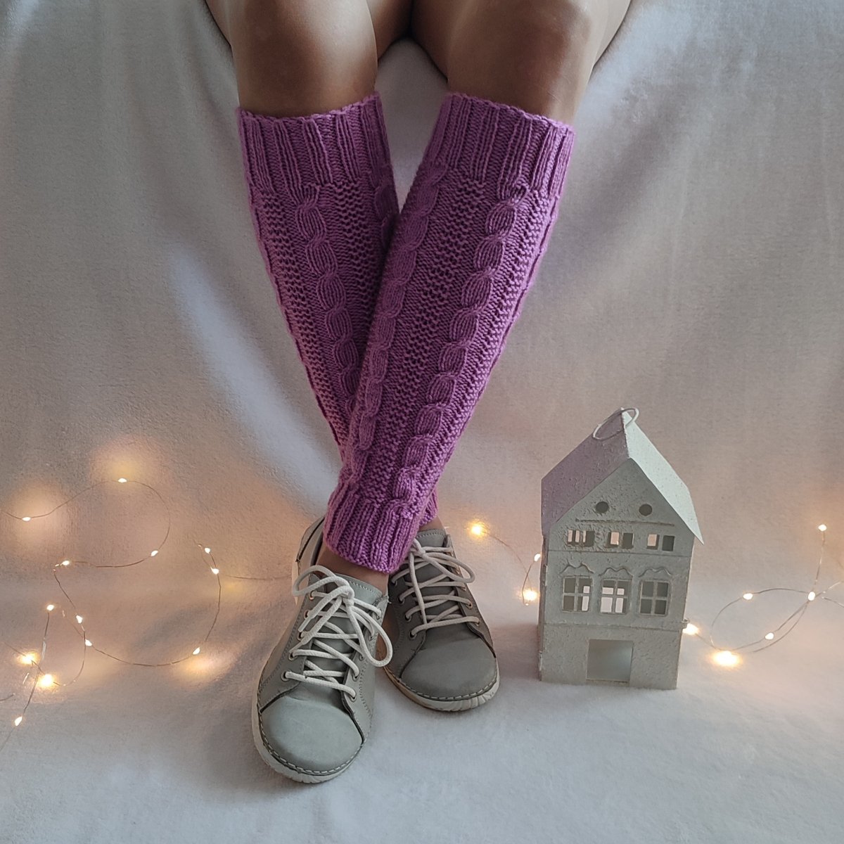 Azalea - ručně pletené návleky na nohy