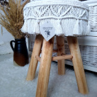 Macramé taburet/stolička, naturalní barva