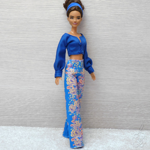 Maxi kalhoty a top pro Barbie