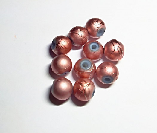 Skleněné korálky metalky 8 mm 
