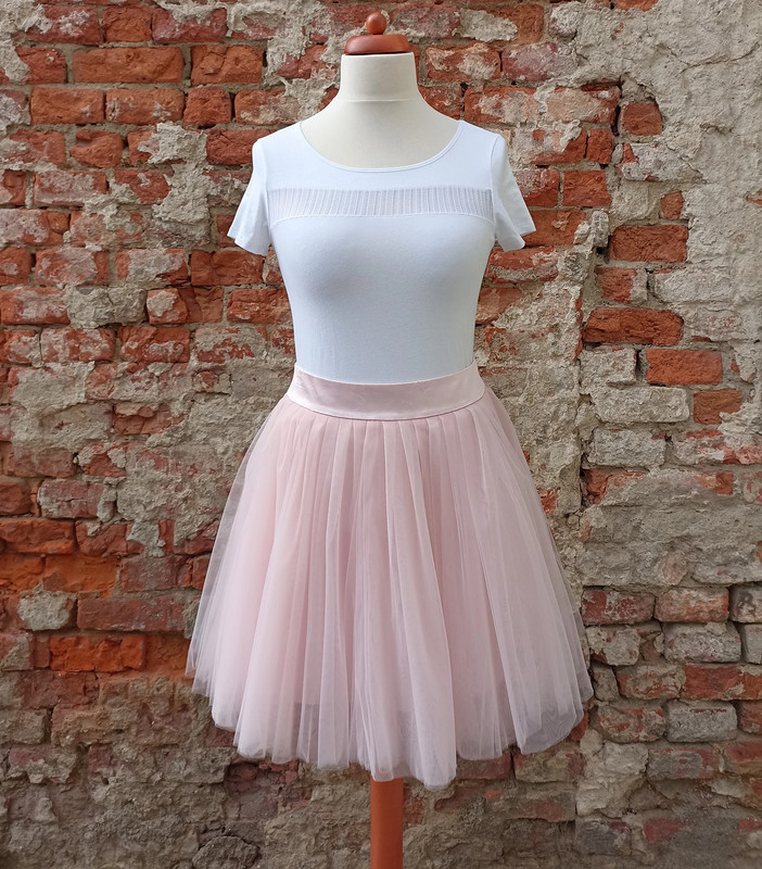 Světle růžová tylová sukně, velikost L - MAXI SLEVA:)