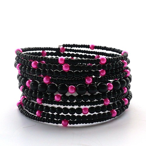 Černorůžový široký náramek
