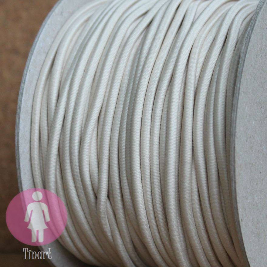 Pruženka/gumička: 2 metry x Ø 3 mm - Krémová