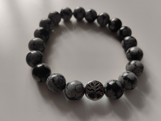 Náramek z obsidiánu se stromem života