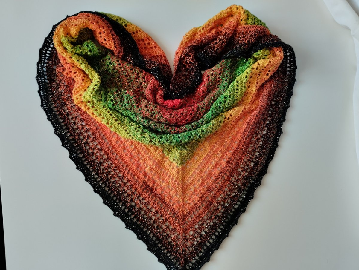 Šátek-pléd háčkovaný "Barevné peklo"