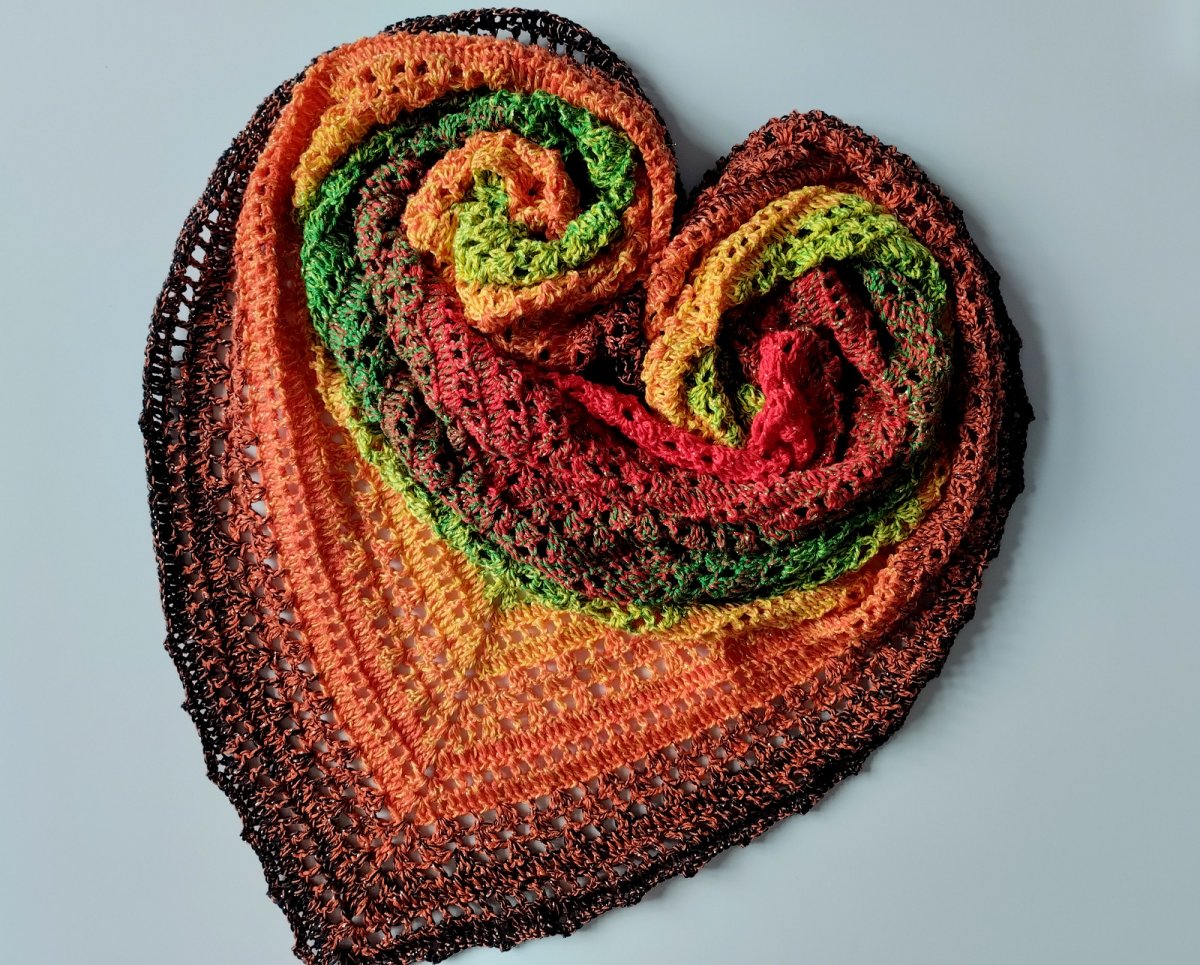 Šátek-pléd háčkovaný "Barevné peklo"