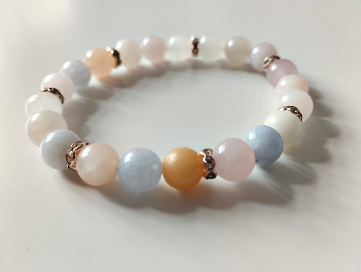 Náramek z minerálu beryl s rondelkami