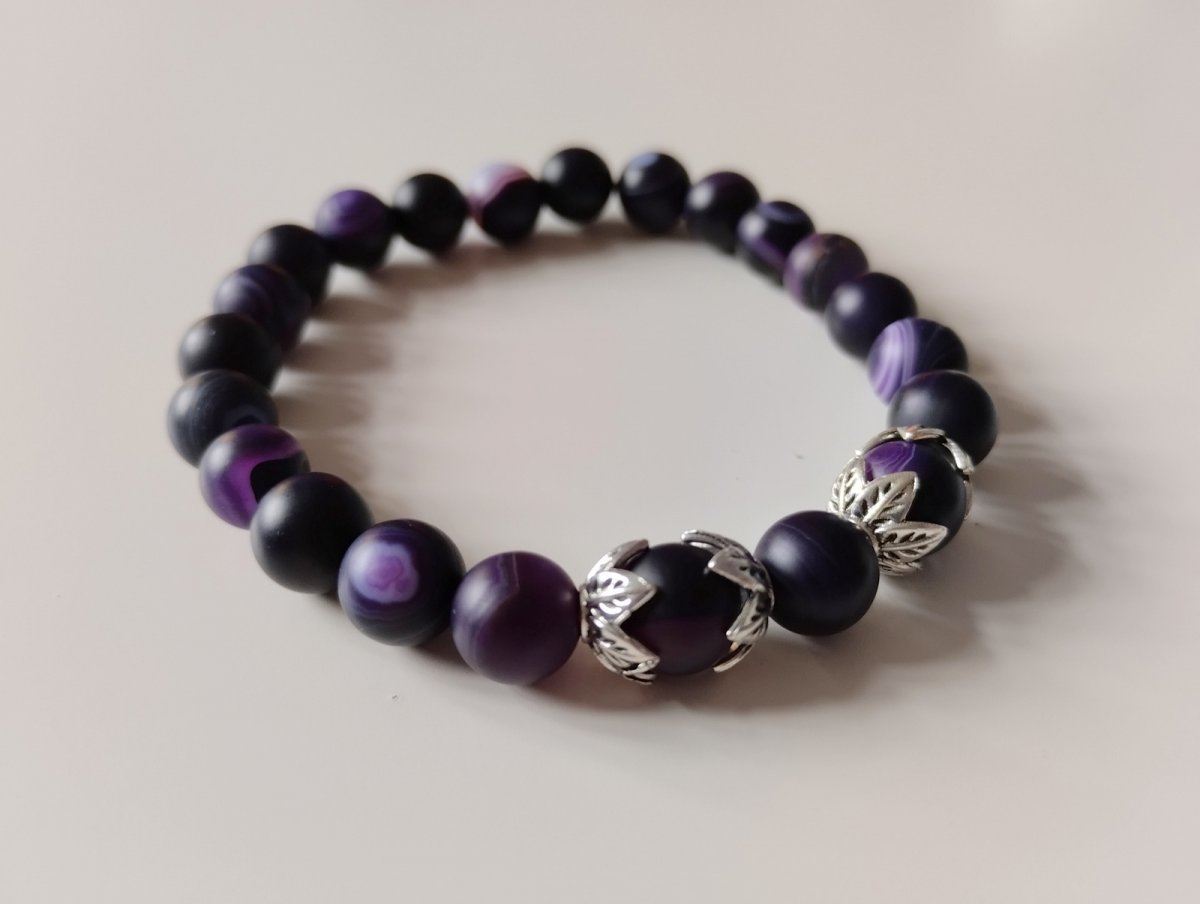 Náramek z minerálu achát fialový