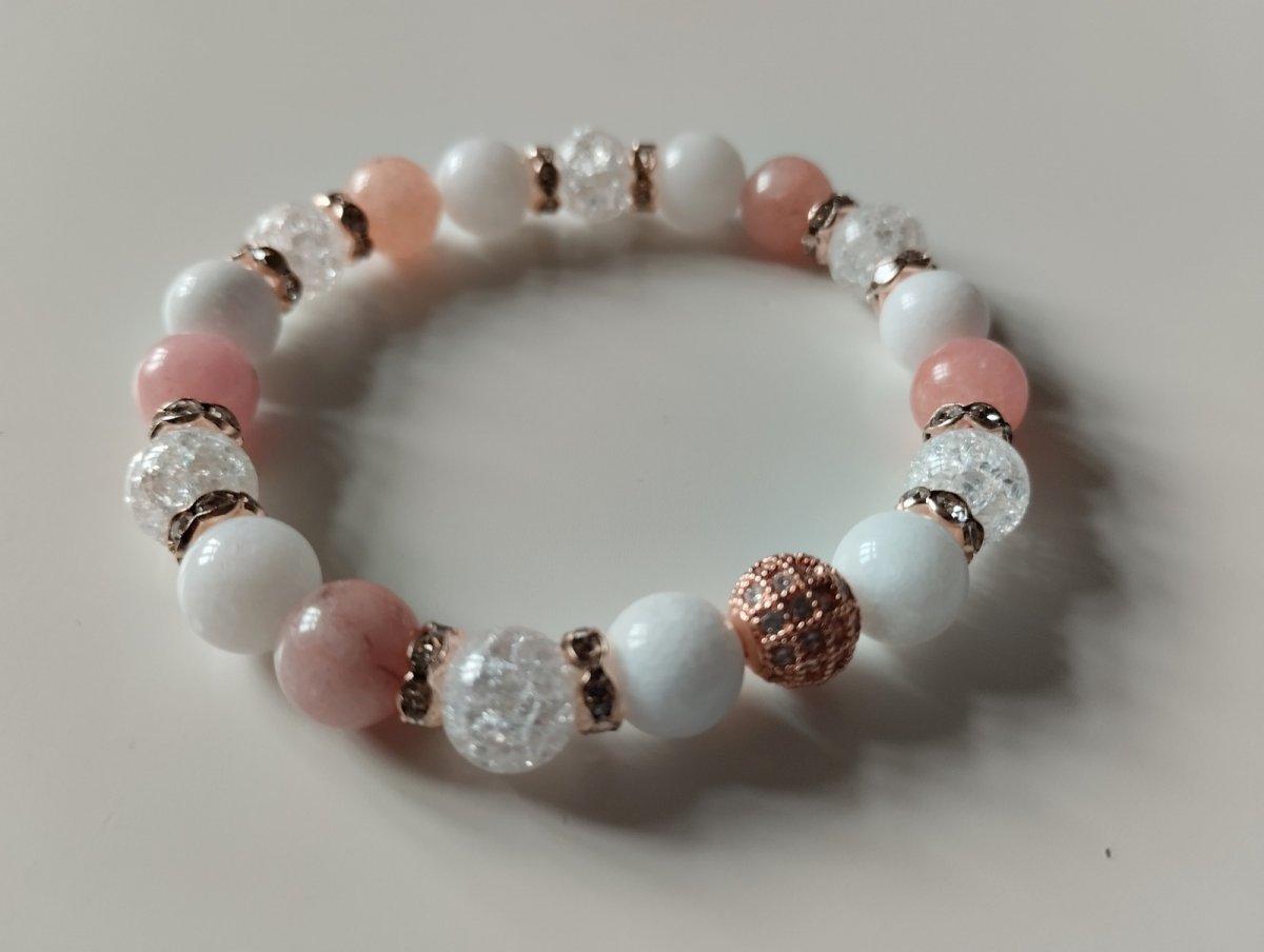 Náramek z minerálu jaspis třešňový+jadeid