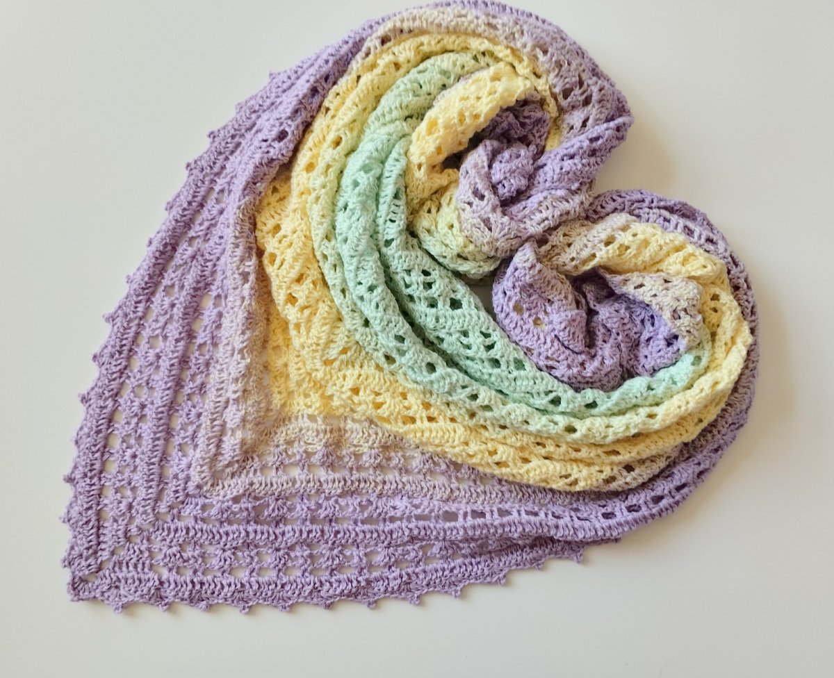 Šátek-pléd háčkovaný "Příchod jara"