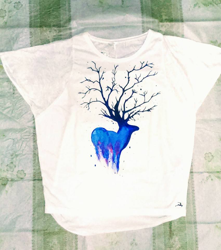 Jelen - Tričko s průhlednými rukávy 