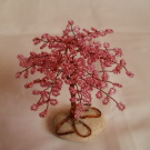 Růžový stromeček z korálků