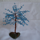 Modrý stromeček z korálků