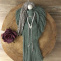 Macramé andělka v boho stylu - zelená ( sage ).