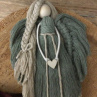 Macramé andělka v boho stylu - zelená ( sage ).