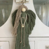 Macramé andělka v boho stylu - zelená ( sage ).
