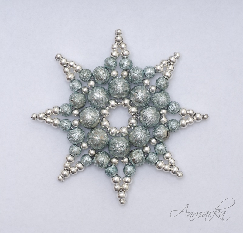 kovová hvězda ledově tyrkysová