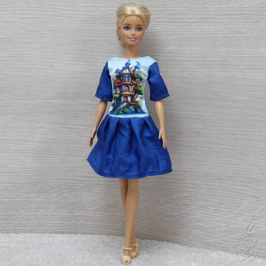 Modré šatičky pro Barbie