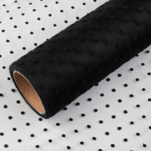 Tyl dekorační puntíky šíře 50 cm - černá (50cm)