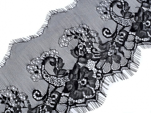 Francouzská krajka šíře 17,5 cm - černá